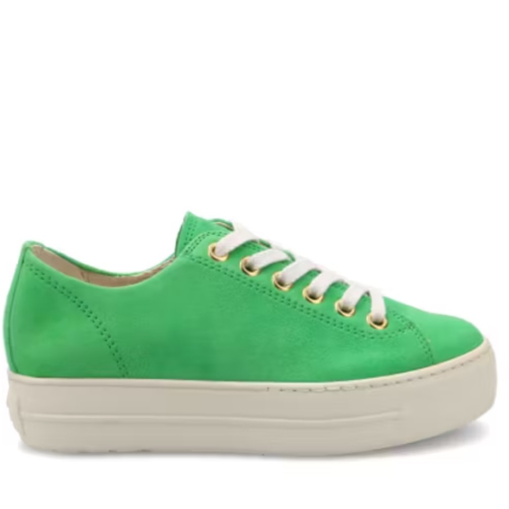 Green Nubuk leather sneakers. US 7 Never worn.